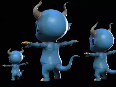 ChibiDemon3Pack1 Low-poly 3D model