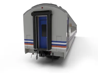 Carriage amtrak train car Low-poly 3D model