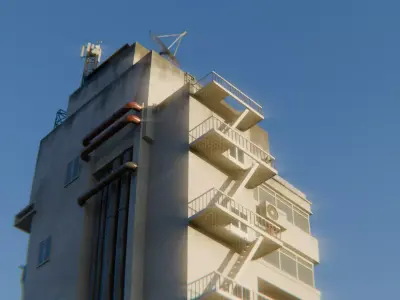 DYSTOPIAN SCI-FI building Low-poly 3D model