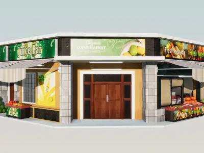 Store Front Pack 2 Low-poly 3D model