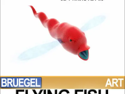 Bruegel Flying Fish Poser Daz Animation Stl 3D model