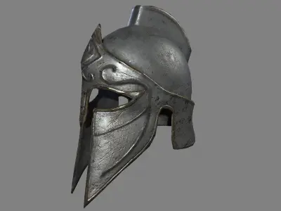 Helmet of spartan warrior Low-poly 3D model