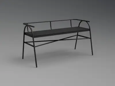 Orpha Metal Settee black finish Low-poly 3D model