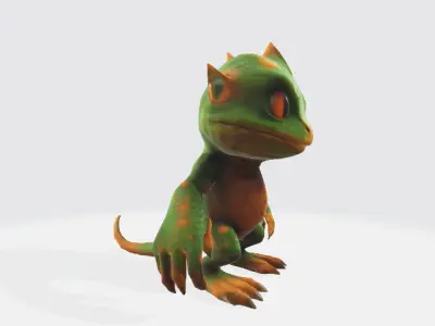 chibi lizard Low-poly 3D model
