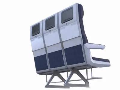 Airline Seat Low-poly 3D model