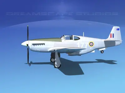 North American Mustang X RAAF V02 3D model