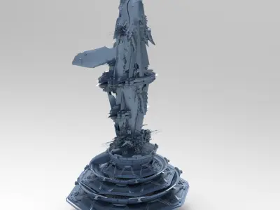 Whale Deep sea Metal structure 5 3D model