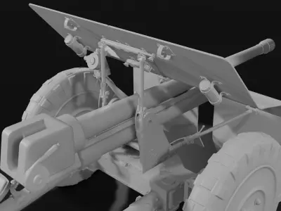 Bofors 37 mm anti-tank gun 3D model