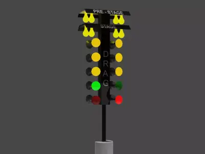 drag racing tree lights Low-poly 3D model