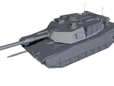 ABRAMS M1 tank Low-poly 3D model