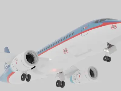Sukhoi Superjet SSJ100 - Prototype 1 Livery Low-poly 3D model