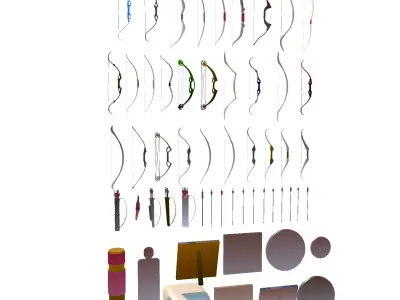 Archery Tips Asset Pack Low-poly 3D model