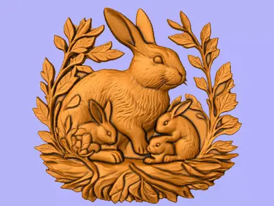 COELHO E FILHOTES 2 3D model