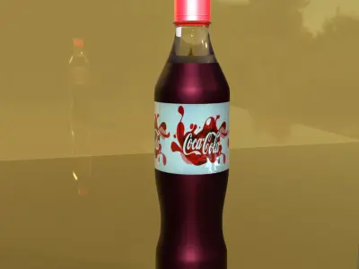 High-Quality 3D Model of a Coca-Cola Bottle - Photorealistic Low-poly 3D model
