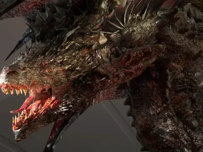 Dragon Battle scarred 3D model