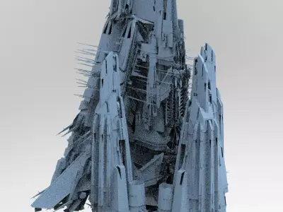 Space colony Military Tower 1 3D model