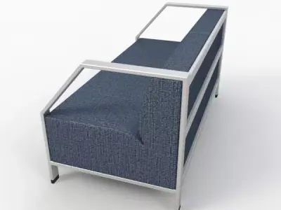 Sofa with stainless steel legs Free 3D model