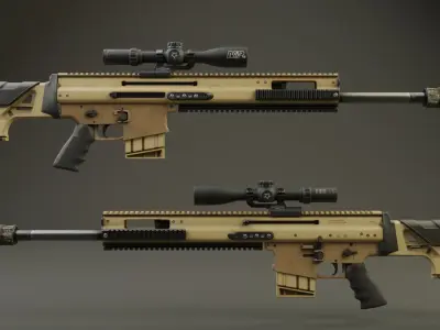SCAR 20S PBR Low-poly 3D model