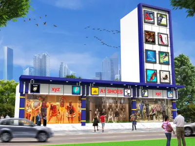 cummercial building three Low-poly 3D model