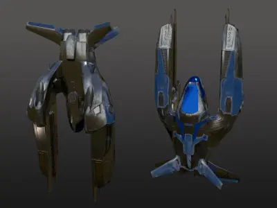 Space fighter Low-poly 3D model
