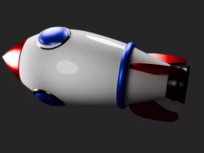 Stylized Rocket 3D Model Low Poly Sci-Fi Spaceship Free low-poly 3D model