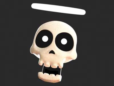 10 Animated Skull Emojis Low-poly 3D model
