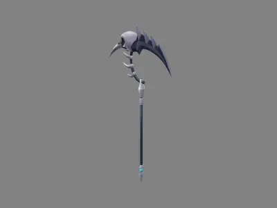 Cartoon iron sickle - grim Reaper  Low-poly 3D model