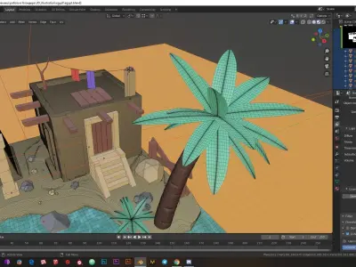 Low-poly egypt installation Low-poly 3D model