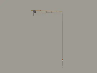 Toon Fishing Pole 3D model