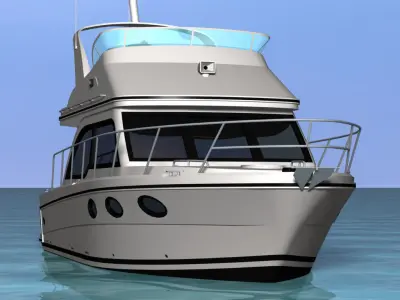 Cabin Cruiser Boat 3D model