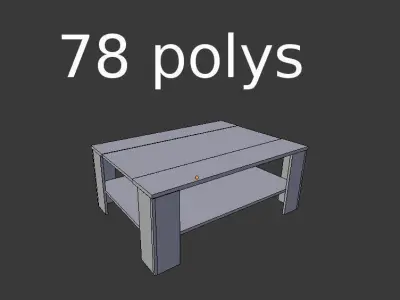 Table coffee with shelf Free low-poly 3D model