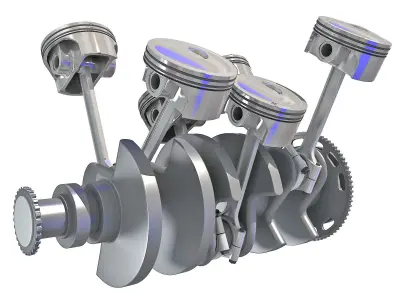 V6 Engine Cylinders 3D model