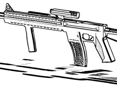 3D model machine gun 3D model