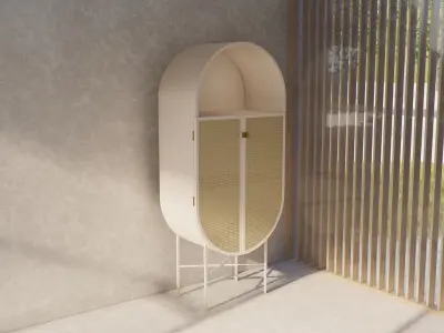 Cane cabinet 3D model 3D model