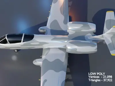 A 10 Thunderbolt Attack Plane - low poly Low-poly 3D model