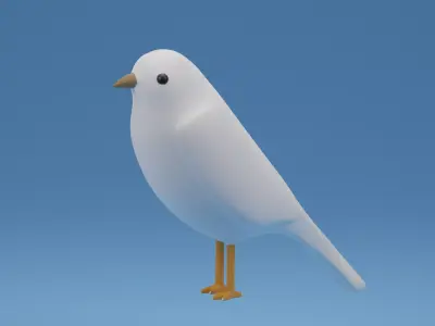 Cartoon Cute Bird Sparrow 3D model