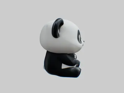 Panda Bear Low-poly 3D model