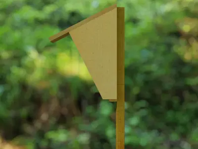 Wooden Bluebird House 3D model