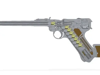 Luger P-08 Artillery  3D model