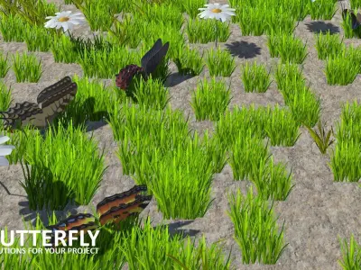 AI butterfly for Unity Low-poly 3D model