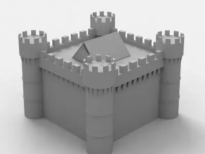 Medieval Castle low poly 3D model