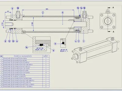 HYDRAULIC CYLINDER 3D model