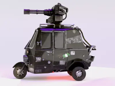 Armored Tricycle- Post Apocalyptic vehicle 3D model 3D model