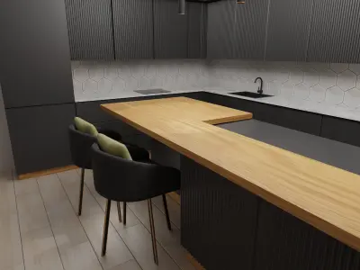 Kitchen Low-poly 3D model get