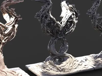 fire link Sculpted Tree sculptures collection series 3 3D model