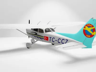Cessna 172 model single engine aircraft 3D model