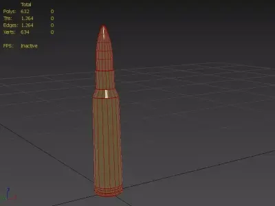 460 Steyr Ammo Low-poly 3D model