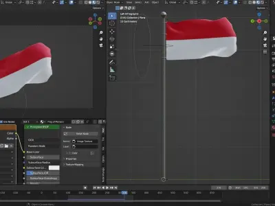 Animated Monaco Flags 3D model