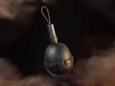 Grenade WW1 German Egg Grenade 1917 Game-Ready Low-poly 3D model