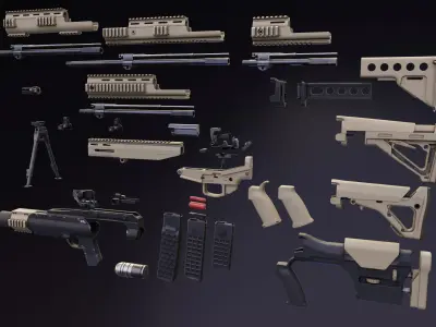 MX Rifle Series Low-poly 3D model